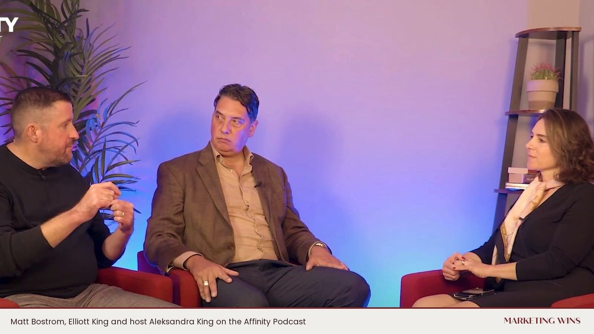 Matt Bostrom, Elliott King and host Aleksandra King, often searched as Alexandra King, recording the Affinity Podcast