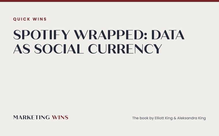 Typographic Marketing Wins card for the Spotify Wrapped case study on packaging data as social currency
