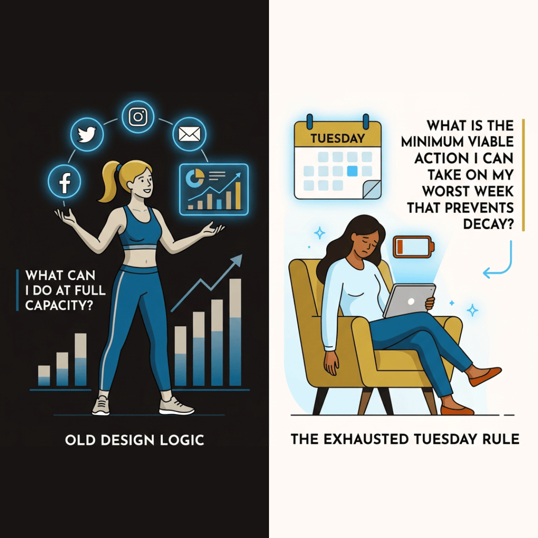 The exhausted Tuesday rule means marketing fits the ups and downs of your life