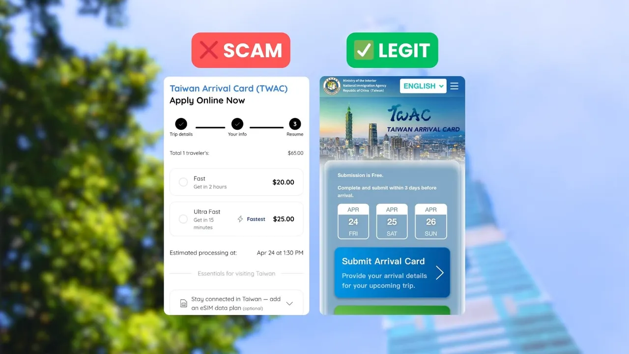 Fake Taiwan Arrival Card Websites Are Scamming Travelers in 2026 — Here's What to Know