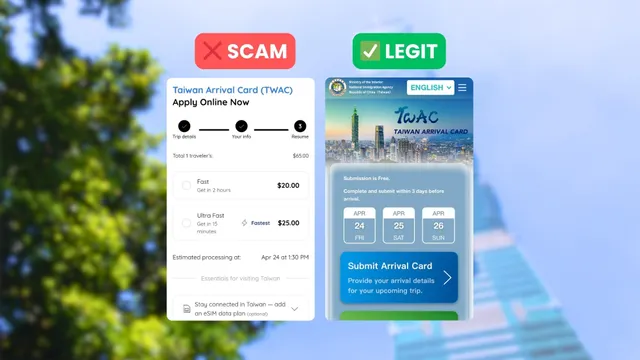 Fake Taiwan Arrival Card Websites Are Scamming Travelers in 2026 — Here's What to Know