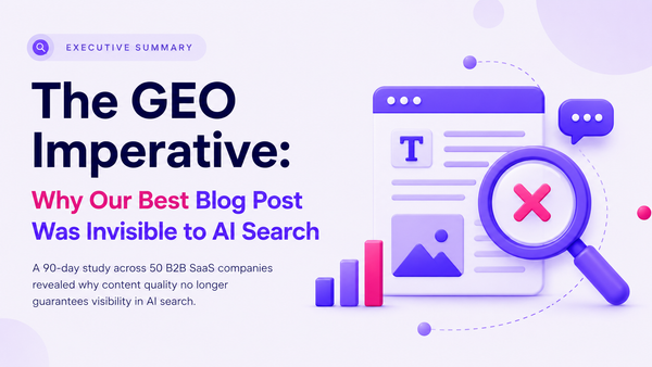 The GEO Imperative: Why Our Best Blog Post Was Invisible to AI Search