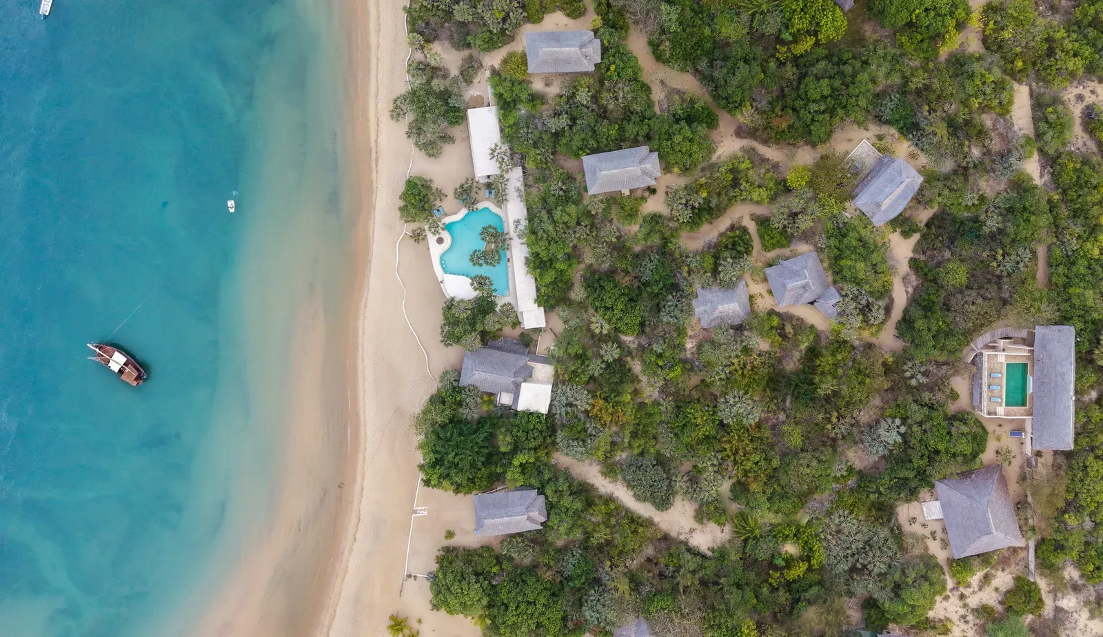 Off-grid, solar-powered beach retreat facing the Indian Ocean at The Cabanas Lamu on Kenya’s Swahili Coast