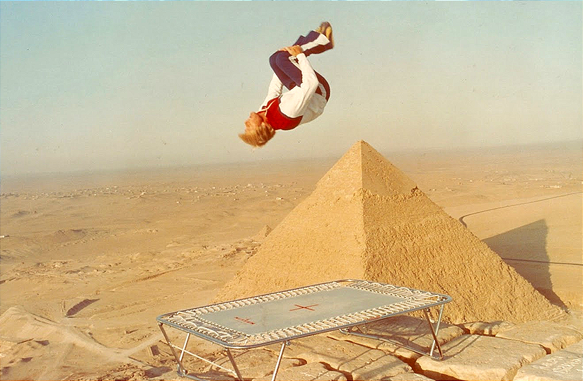 They carried a trampoline up one of the Great Pyramids