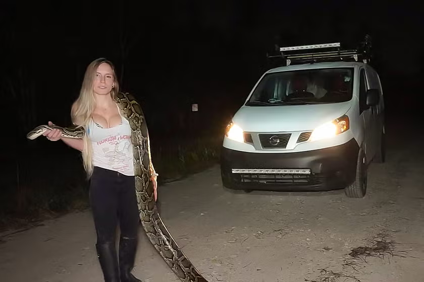 She caught 60 pythons with her bare hands and won $10,000