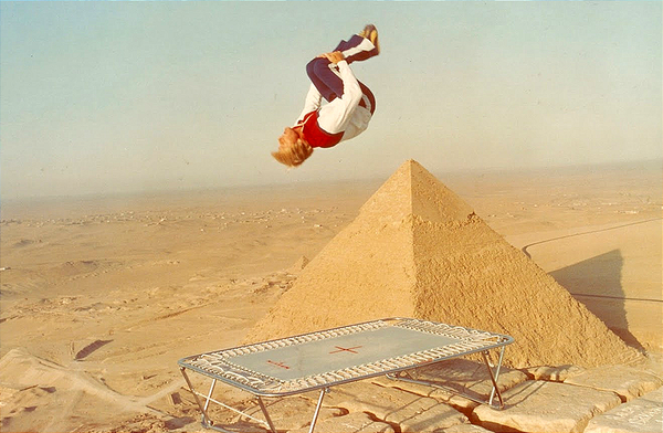 They carried a trampoline up one of the Great Pyramids