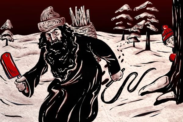 What does a butcher with a whip have to do with Christmas?