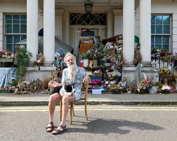 This British mansion has one resident who lives on the porch