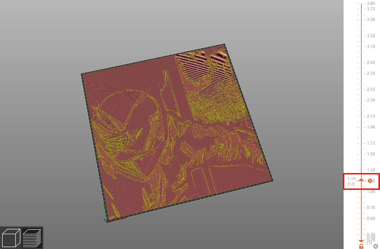 Along the layer bar on the right, find and click Layer 16 (1.48 mm).