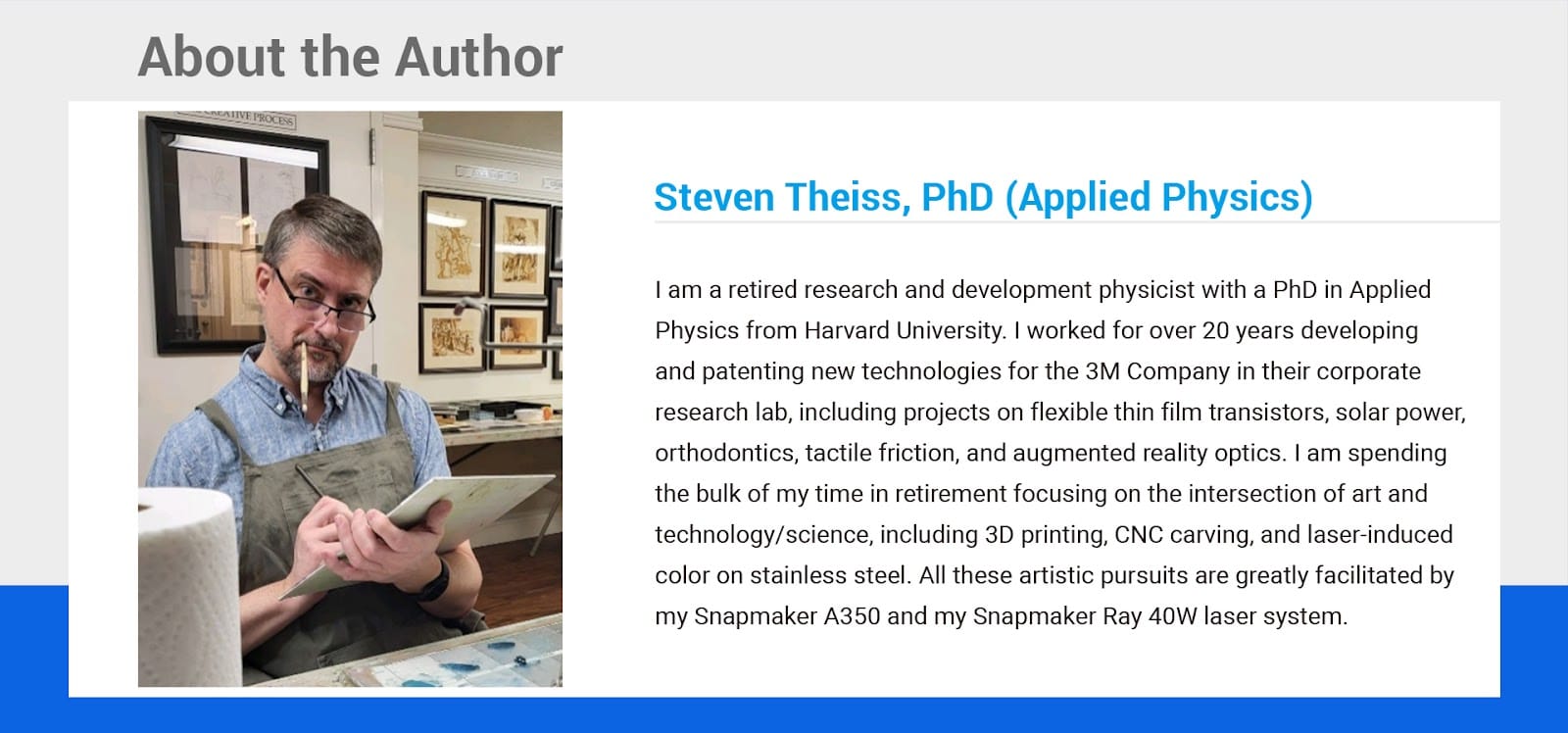 intro about the author, Steven Theiss, PhD