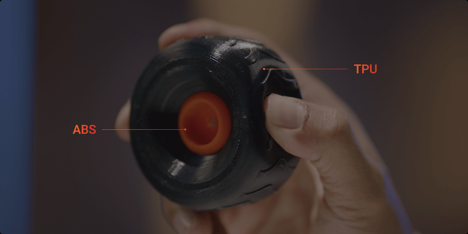 A wheel printed by ABS and TPU filament