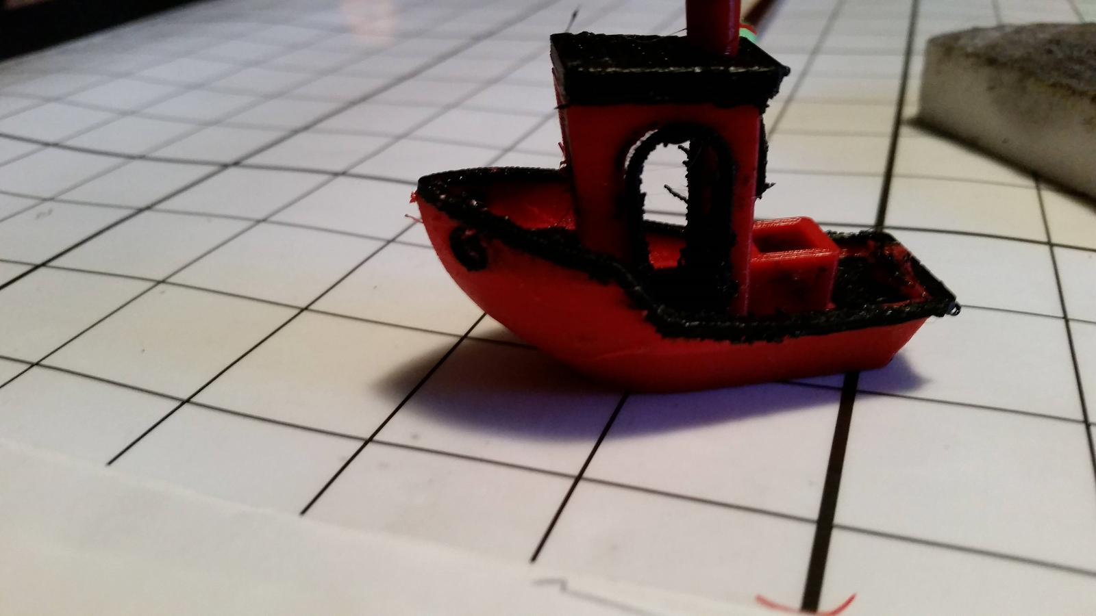 A failed 3D printed Benchy
