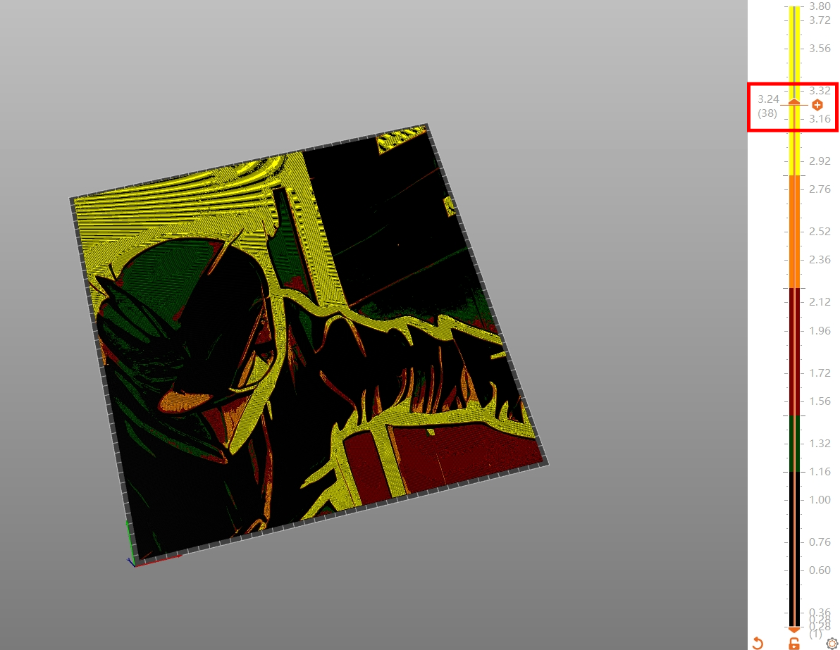 Along the layers bar on the right, find and click Layer 38 (3.24 mm).