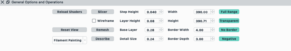 Specify the parameters of the relief.