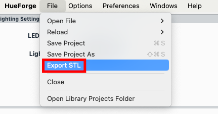 Export the STL file.