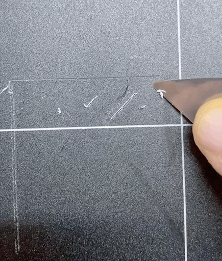 Use a palette knife to scrape off residues.