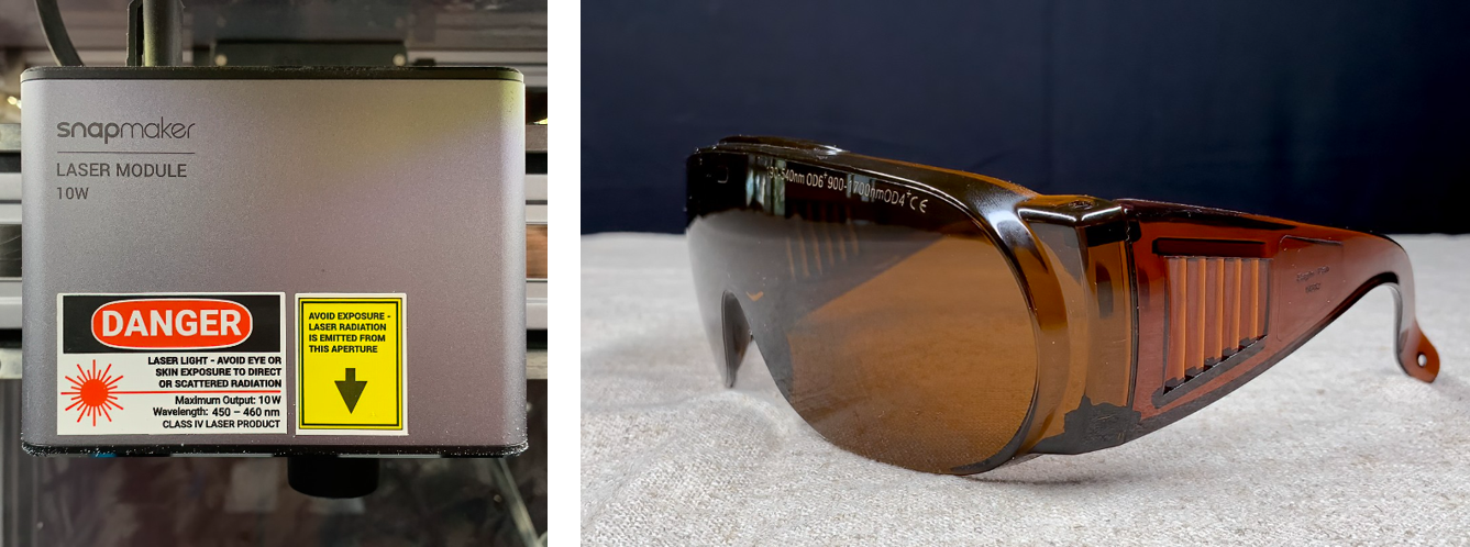 laser module and safety goggles