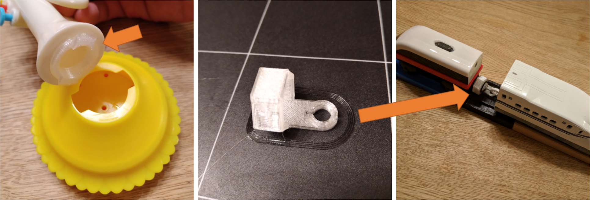 Printing samples: toy parts