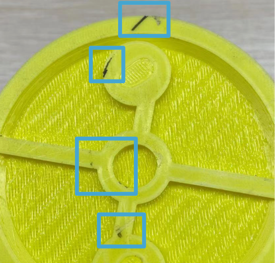 Traces or mar on the print sheet can affect the printing quality.