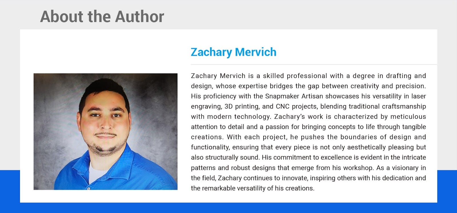 info about the author, Zachary Mervich
