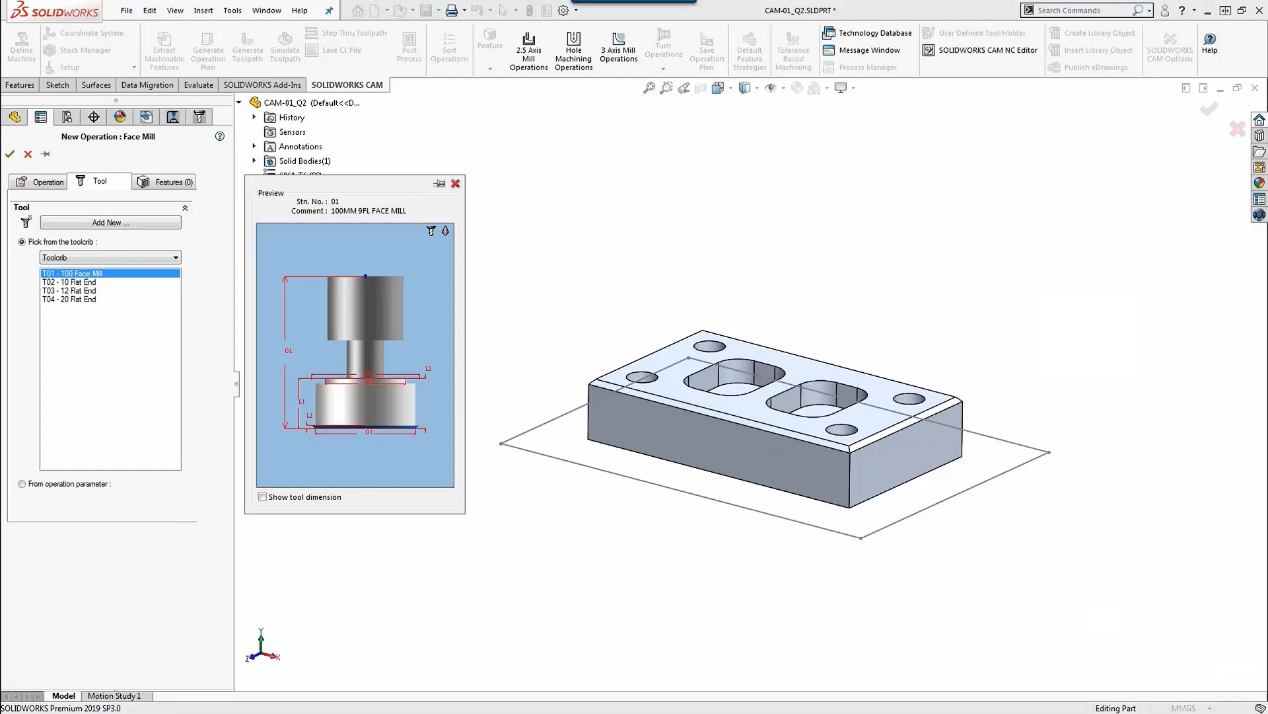 SolidWorks interface