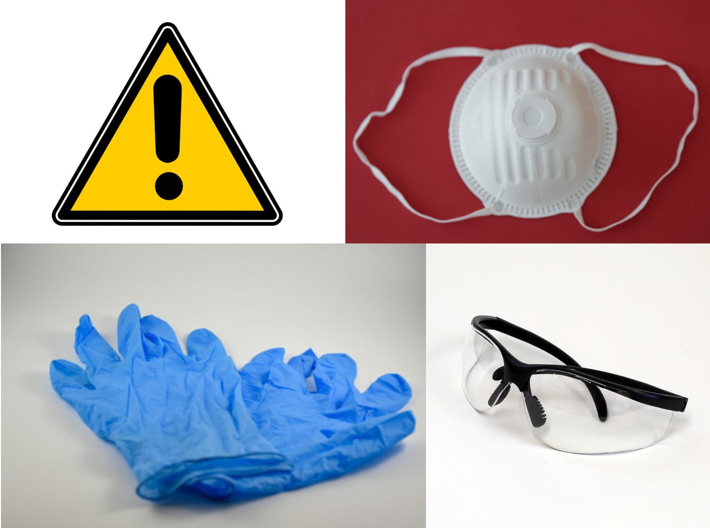 for safety, wear gloves, safety goggles and a respirator mask while handling powders