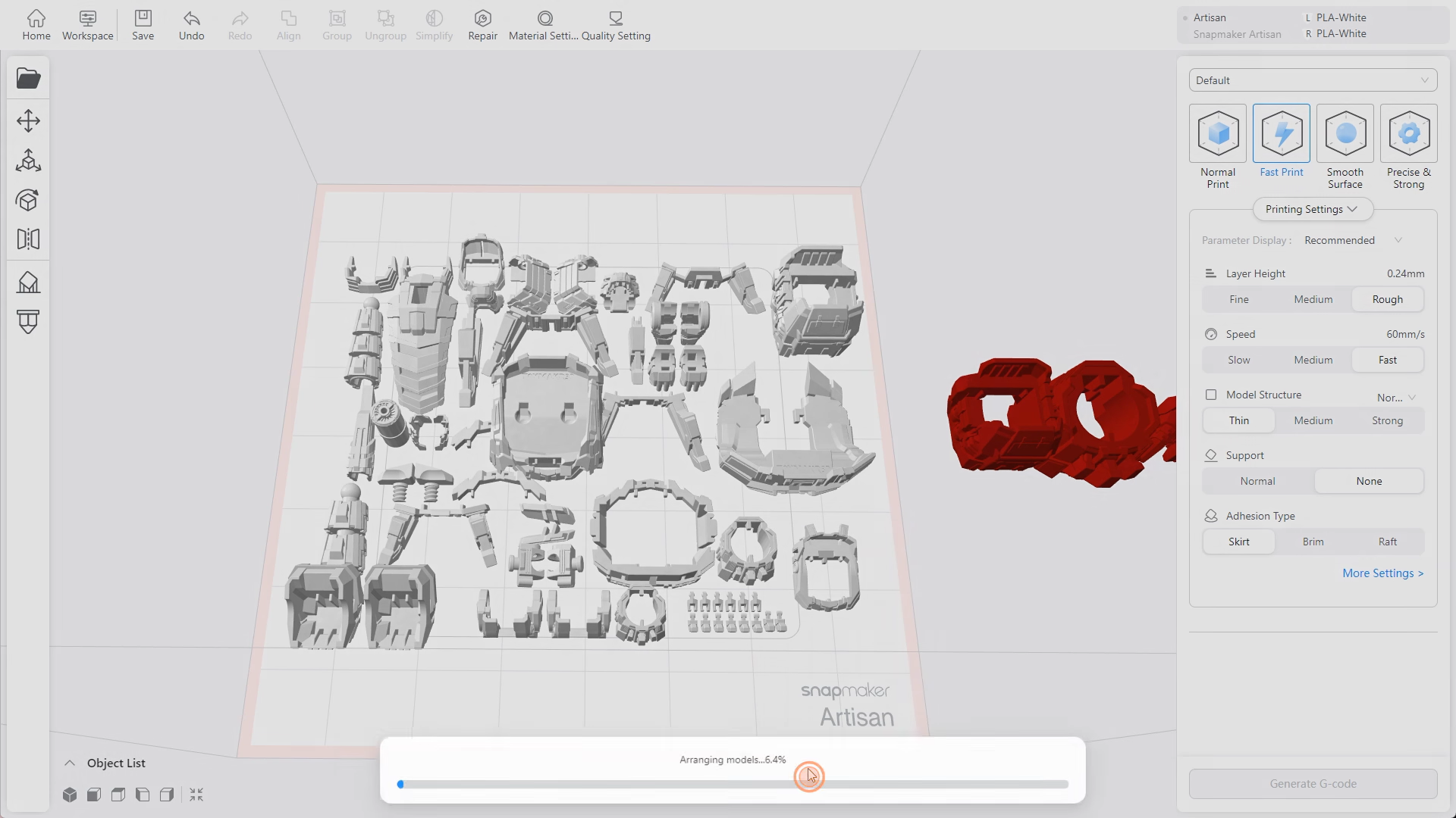 Slicer settings interface in Luban software.