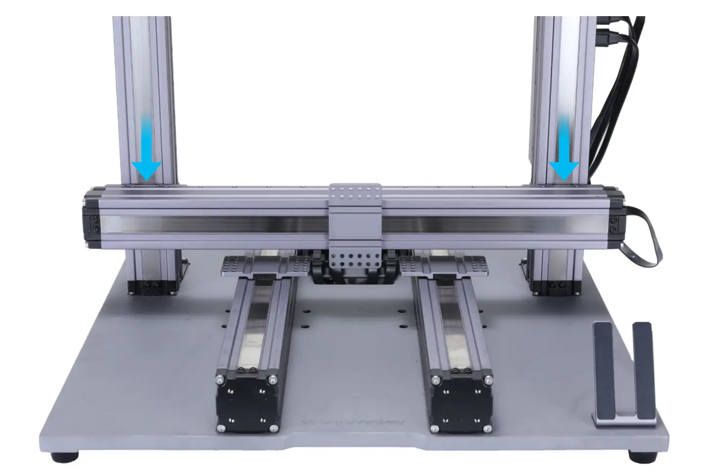 CoreXY 3D printer mechanism highlighting the Z-axis stability, showing stationary bed design for tall delicate prints.