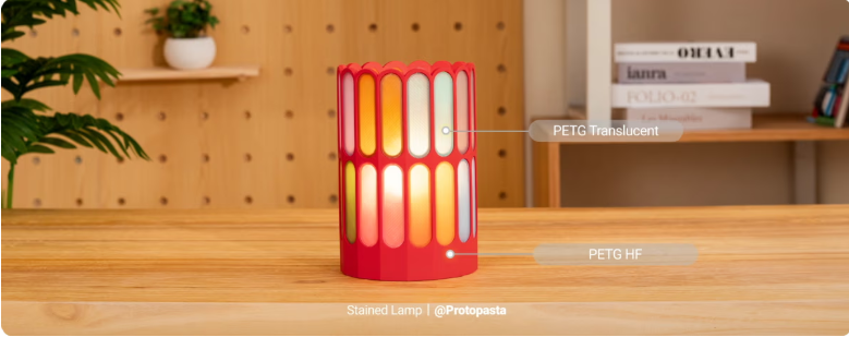 3D printed stained lamp made of PETG translucent and PETG HF filament