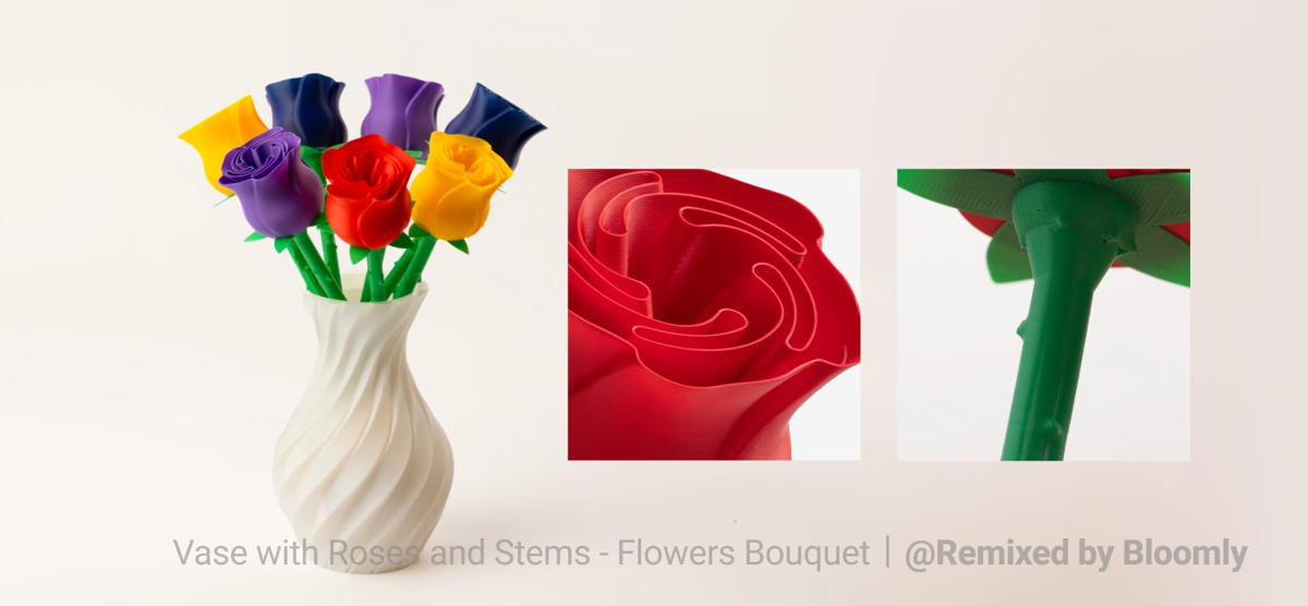 vase with rose and stems