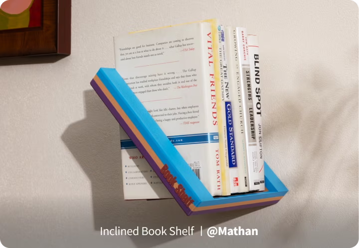 inclined book shelf