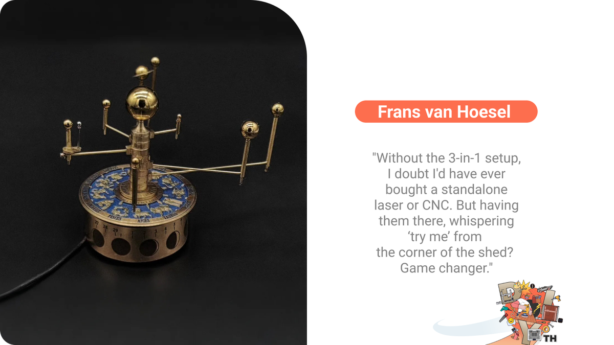 From Just An Idea to A Gentlemen’s Orrery: Frans van Hoesel’s Snapmaker Journey