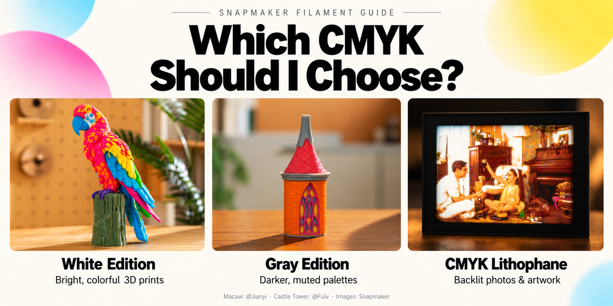 Which CMYK Filament Should I Choose? A Guide to Snapmaker’s Three Bundles