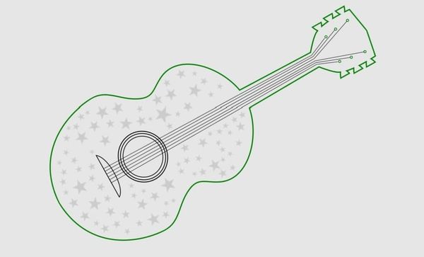 Let's laser engrave a guitar shaped decoration! Arts in school can be another way of fun