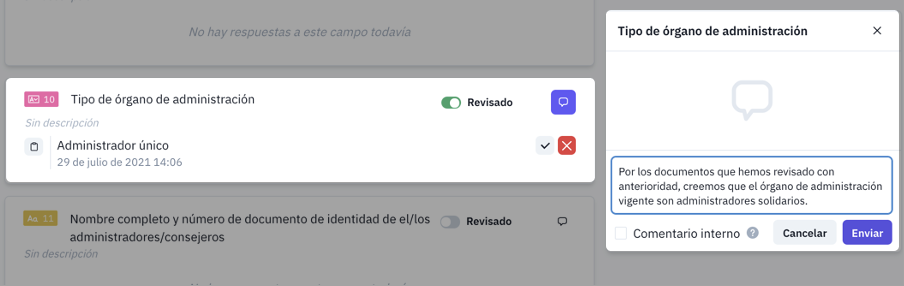 Revisión información y documentación checklist o listado due diligence
