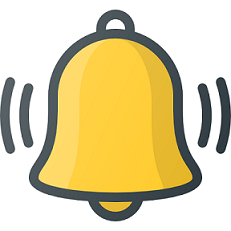 Dibujo de una campana sonando como recordatorio