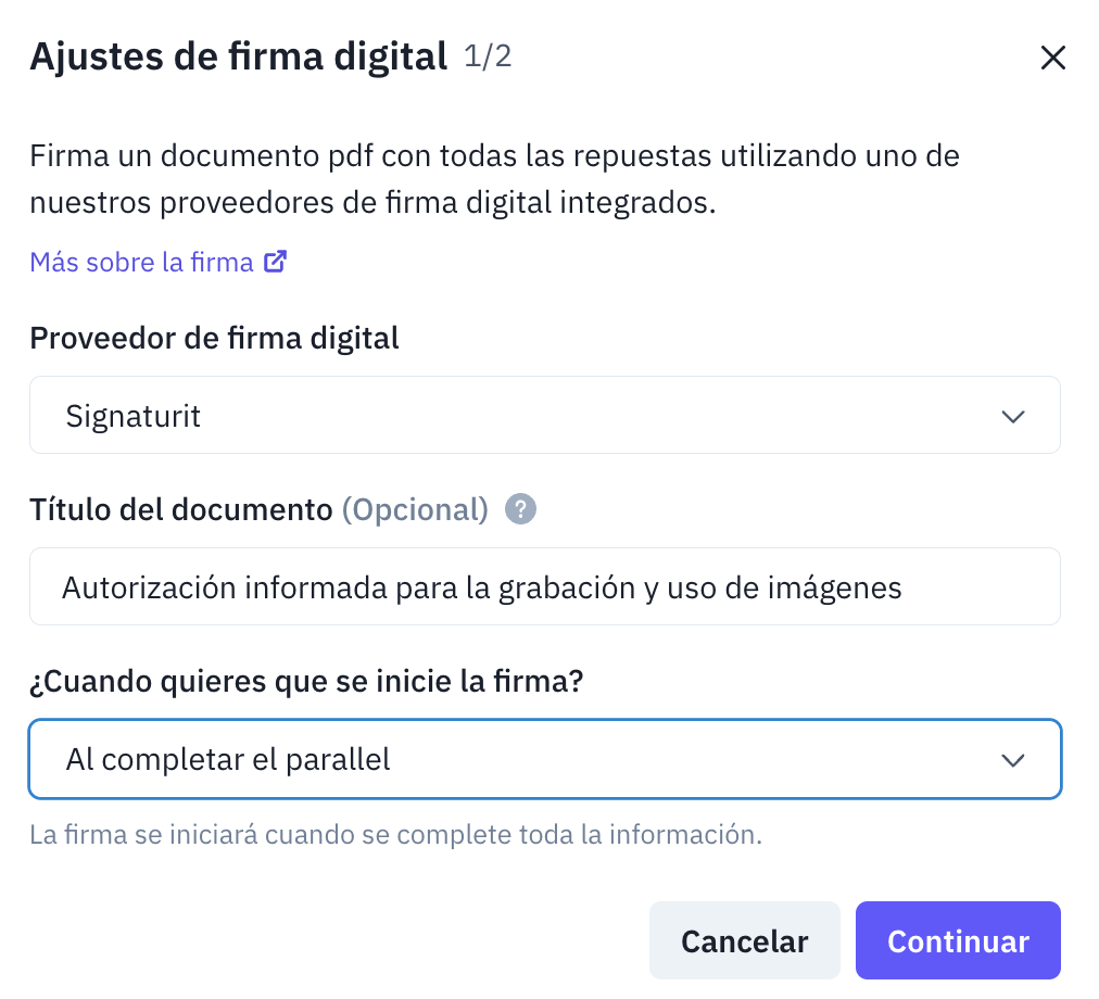 firma digital parallel integracion