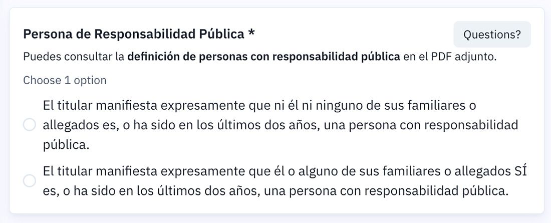 Formulario PEP identificar