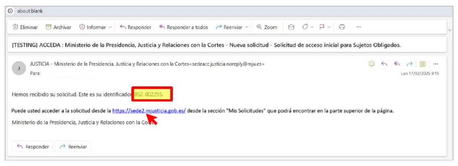 Captura 8: guía para solicitar el acceso al RCTIR