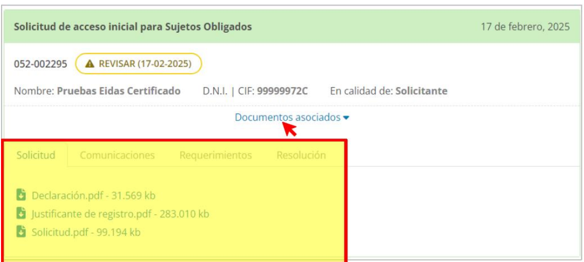 Captura 10: guía para solicitar el acceso al RCTIR