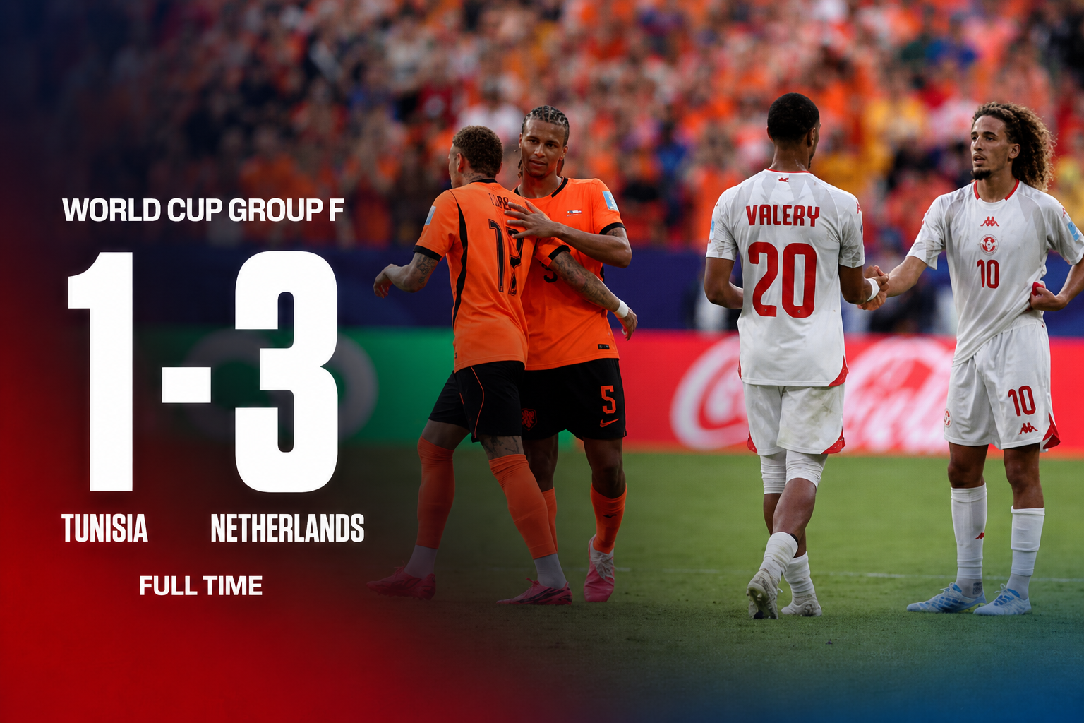 Tunisia 1–3 Netherlands: Eagles exit World Cup without a point after Kansas City defeat
