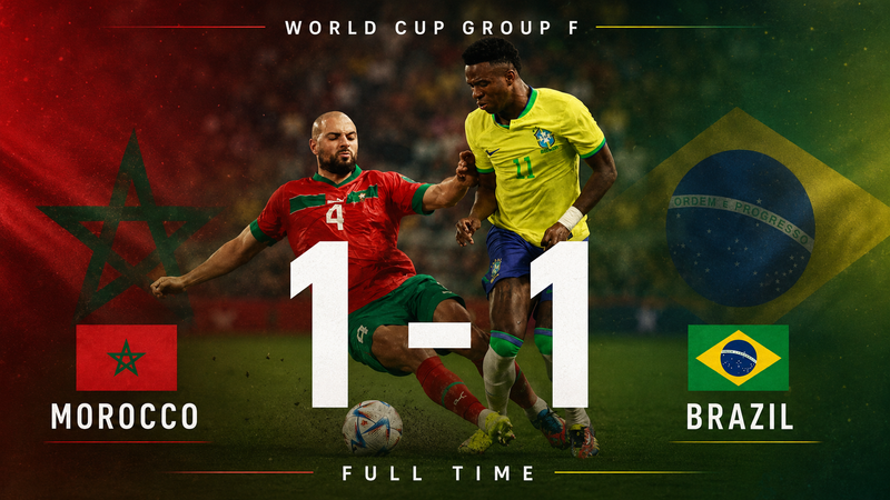 Morocco hold Brazil after Saibari strike shakes World Cup opener