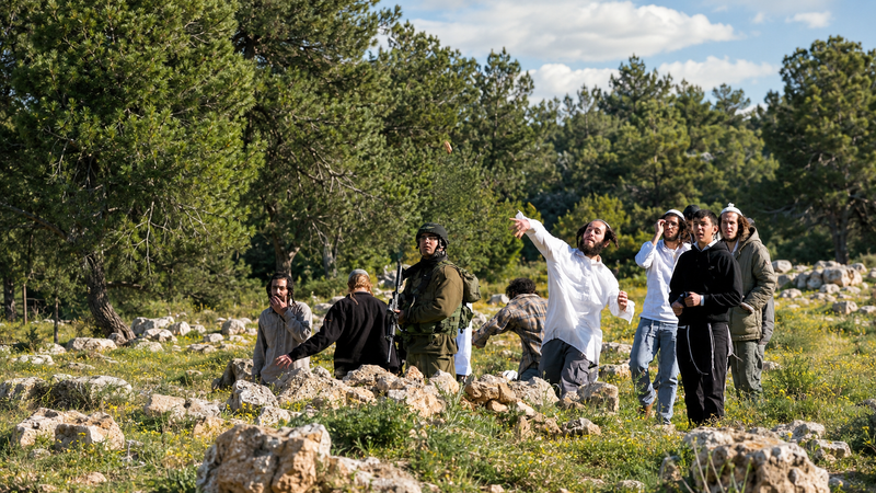 Settlers attack Palestinian farmers and activists marching to reach their land northeast of Ramallah
