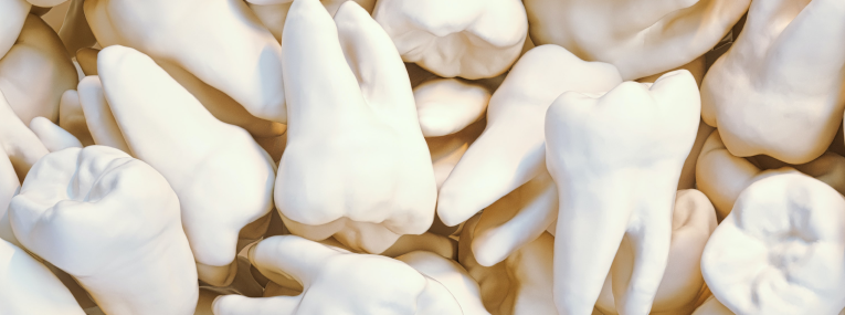 Zu sehen sind viele Zähne, um zu verdeutlichen, dass man sich auch mehrere Zähne machen lassen kann.