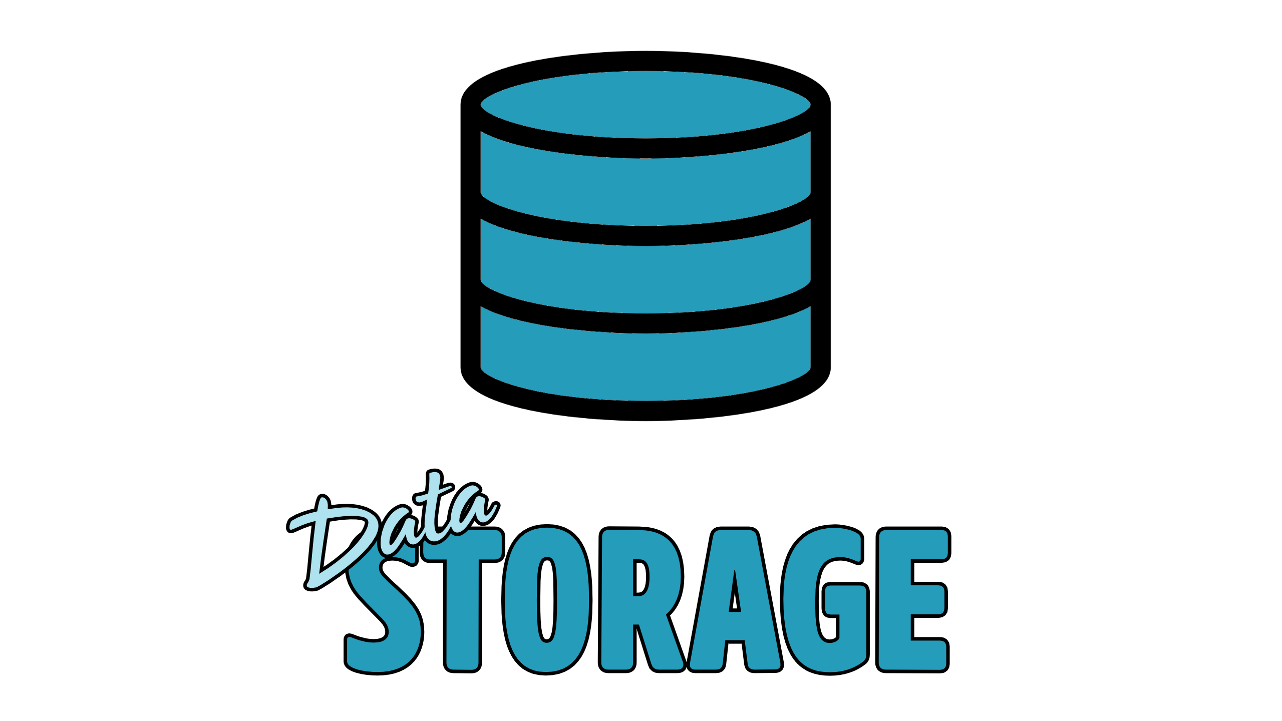 A representation of a database by using a disk icon which is coloured blue