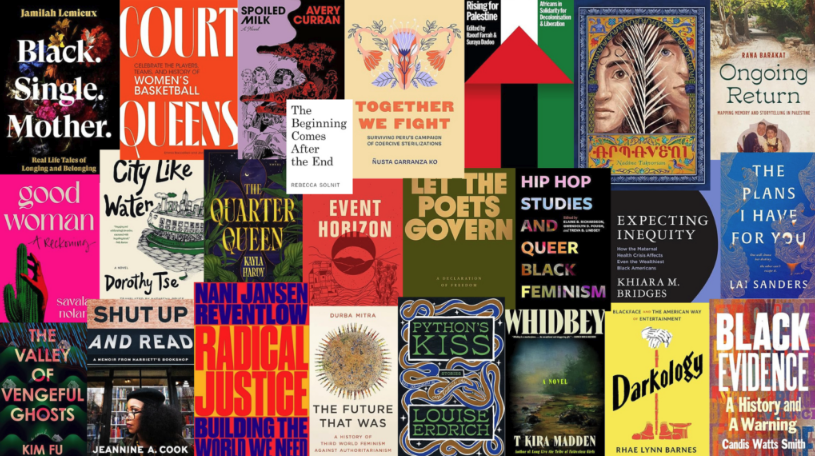 Colorful collage of covers from the books on this month's list