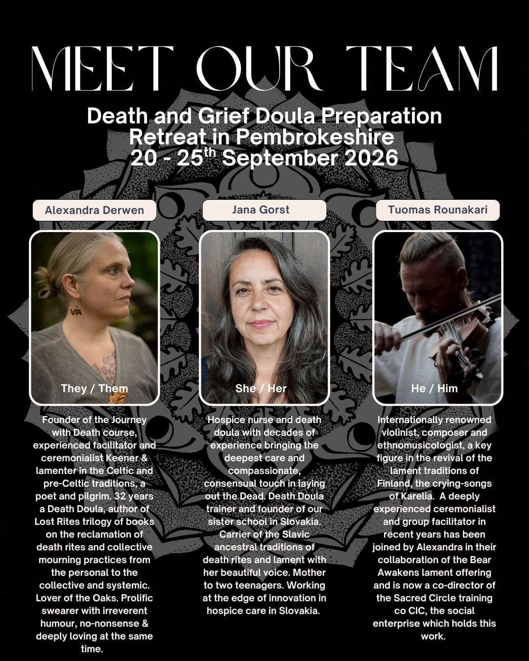 Dream Team for the 2026 Death Doula Retreat in Pembrokeshire!