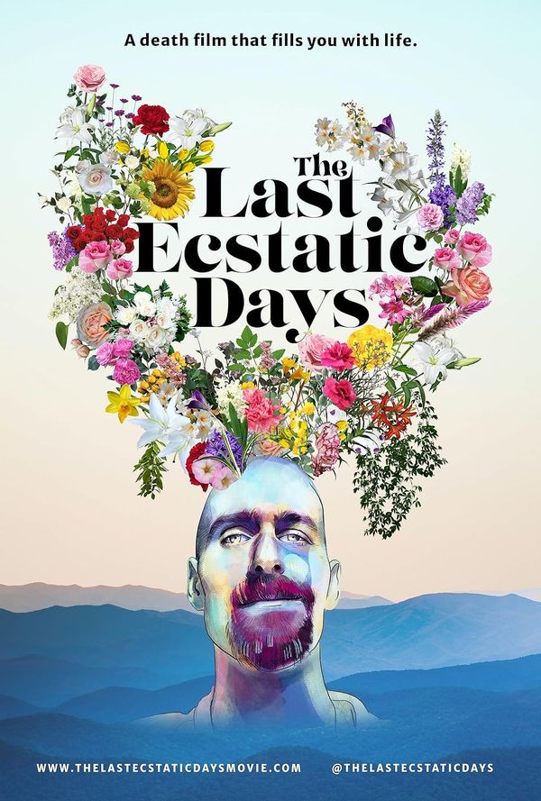 The Movie poster:  Colourful image of Ethan Sisser with flowers bursting from his Crown 