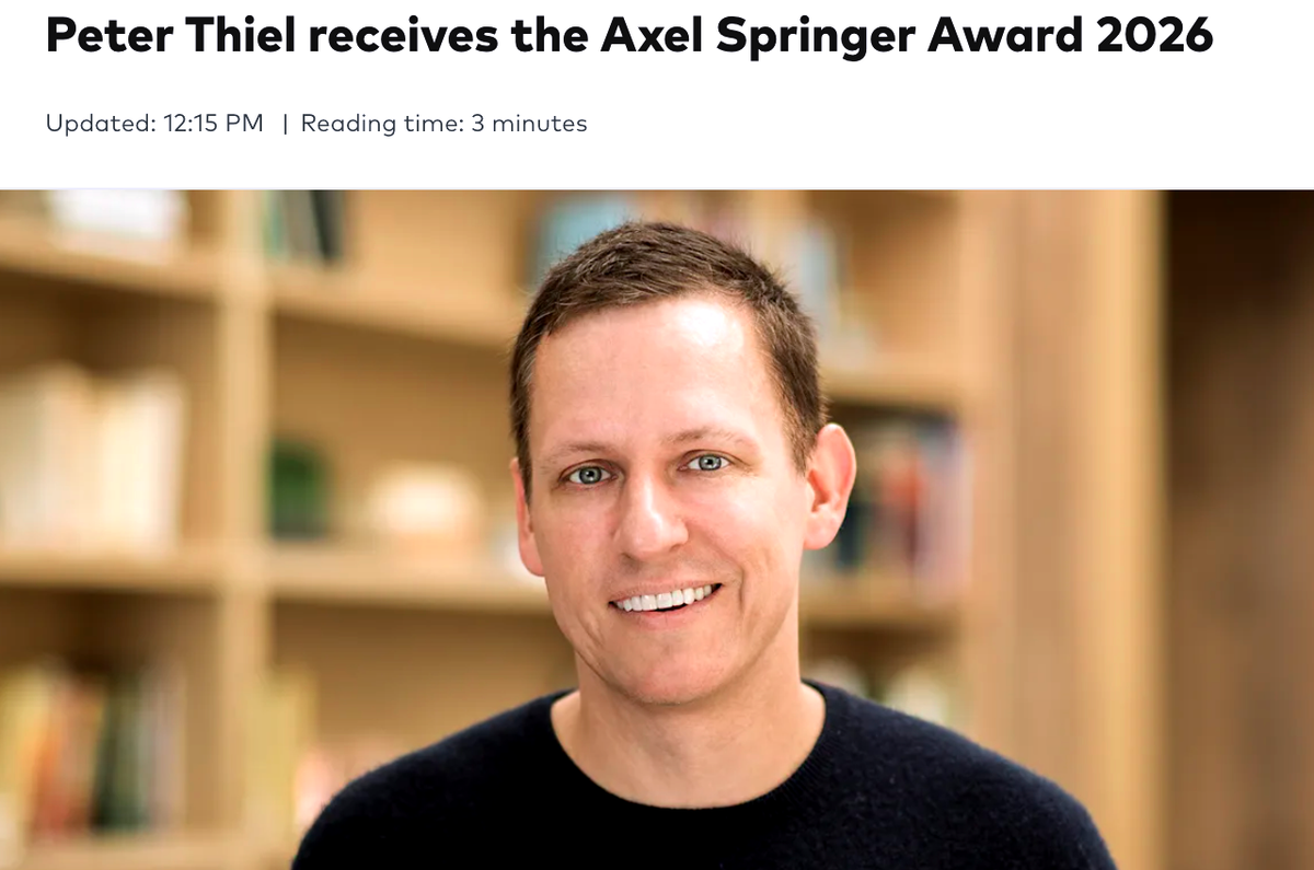 Peter Thiel Snags Top Prize from Politico’s Owner