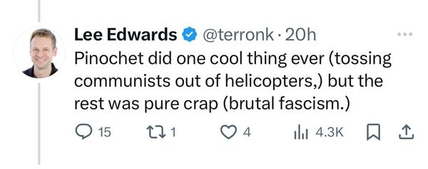 San Francisco tech VC applauds fascist Pinochet's helicopter 'death rides'